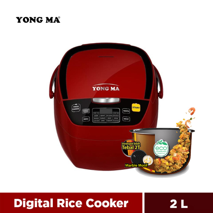 Yong Ma Digital Rice Cooker 2L - YMC801 / SMC8017 R Merah